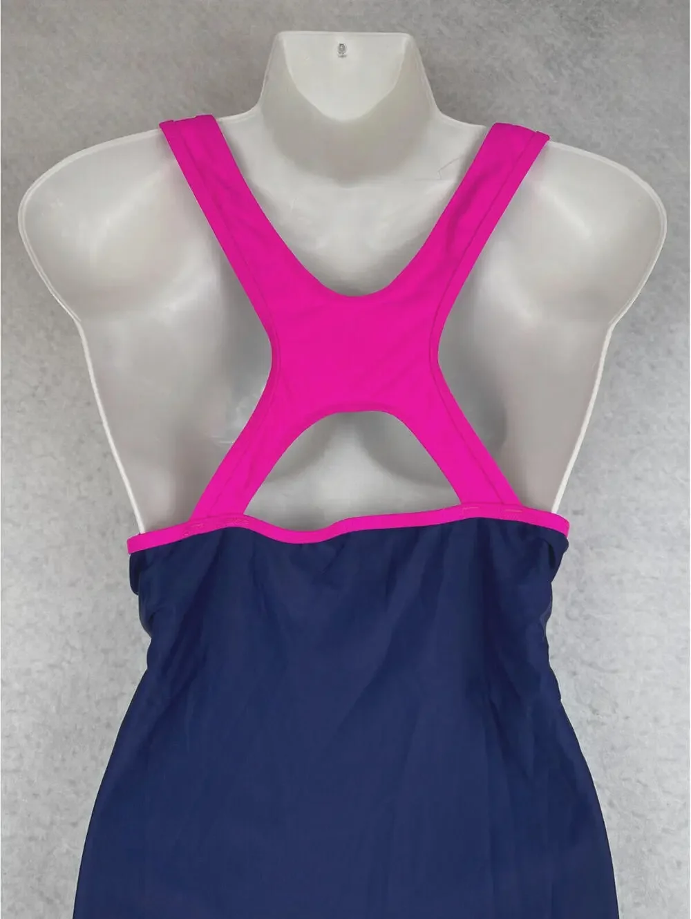 Halcurt Womens 2XL Navy Pink Racerback One Piece Performance Swimsuit NWT